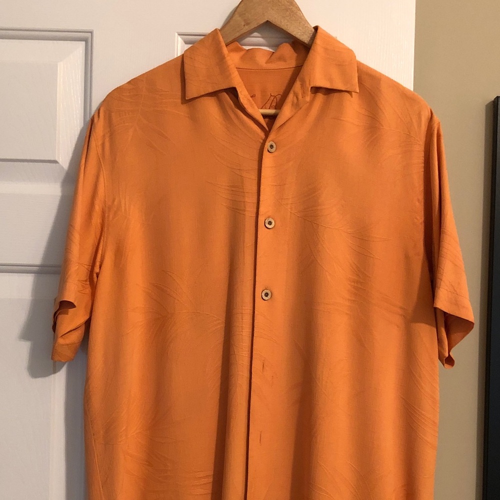 Tommy Bahama Orange Short-Sleeve Button-Down Shirt